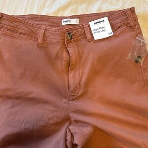 Sonoma High Rise Wide Leg Chinos - Rust Brown